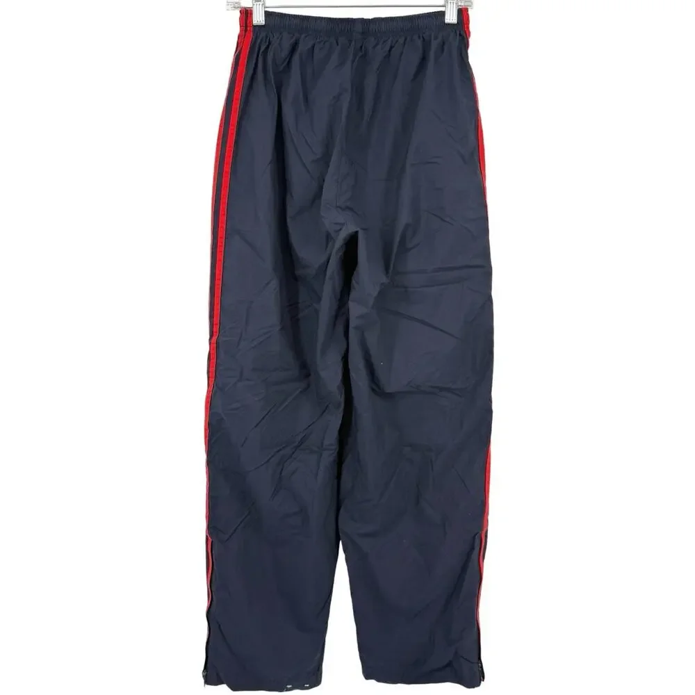 VTG y2k Men's Blue Red Adidas Lined Wide Leg Baggy Windbreaker Track Pants Sz M